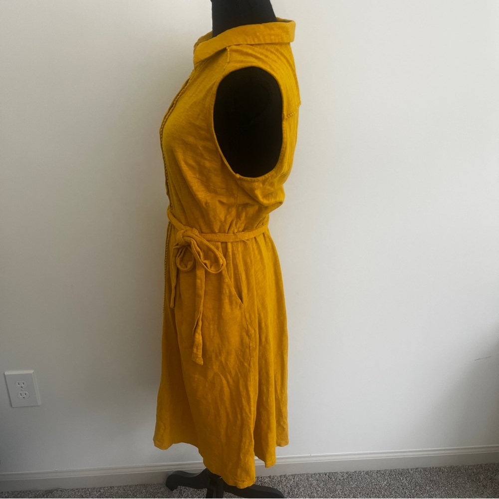 Boden Tori Midi Dress Yellow Collared Sz 10 - Picture 4 of 8